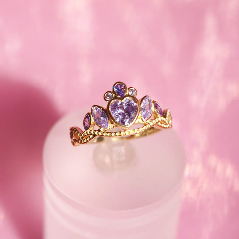 Fashion Hollowed-out Crown Ring Opening Adjustable