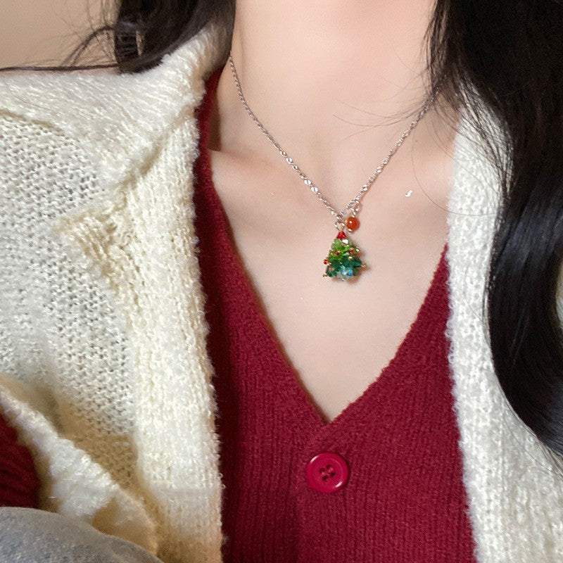 Christmas Tree Pendant Necklace For Women