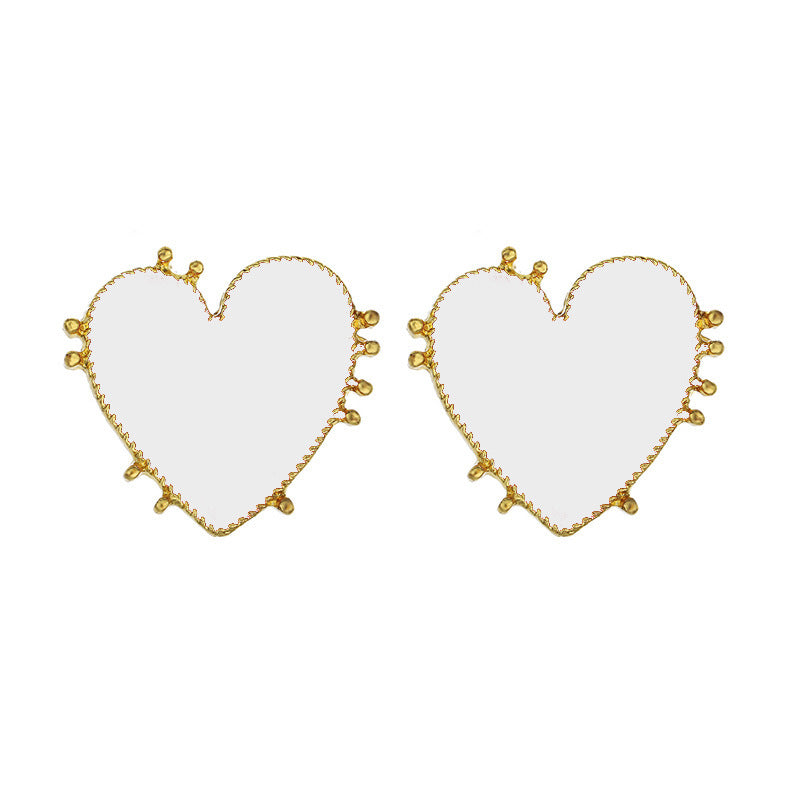 European And American Retro Alloy Oil Drop Peach Heart Ear Studs