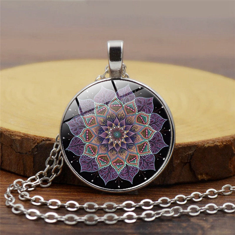 Yoga Mandala Spending Time Gem Necklace Versatile For Men And Women