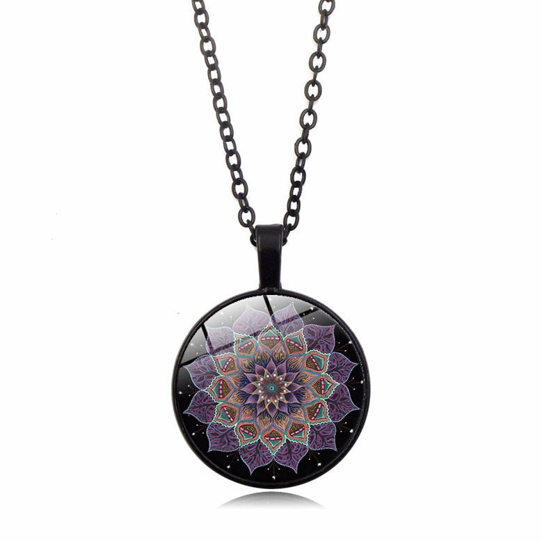 Yoga Mandala Spending Time Gem Necklace Versatile For Men And Women