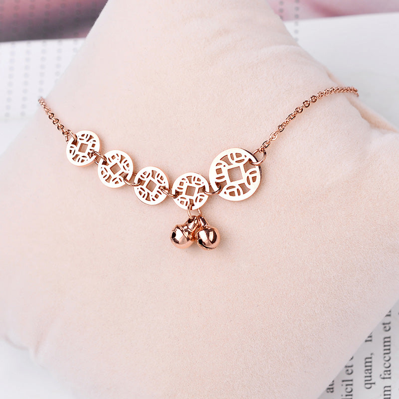 Rose Gold Bells Anklet