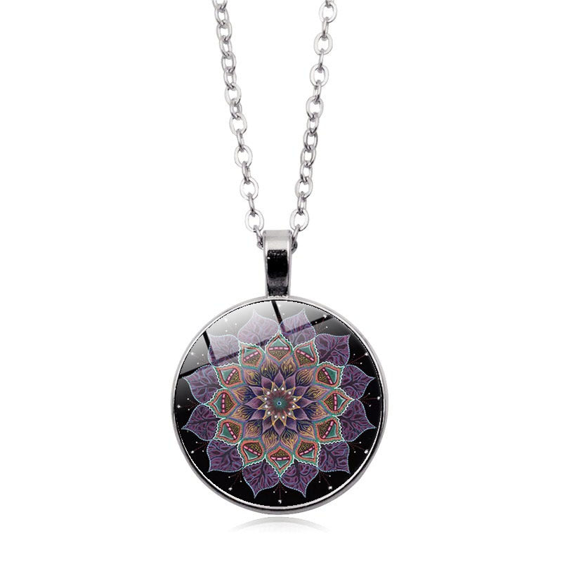 Yoga Mandala Spending Time Gem Necklace Versatile For Men And Women