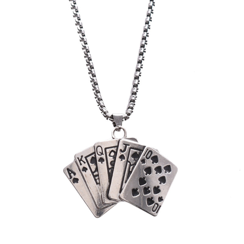 Flush Poker Necklace Titanium Just Hip Hop Men