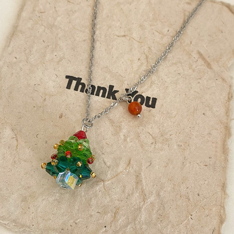 Christmas Tree Pendant Necklace For Women