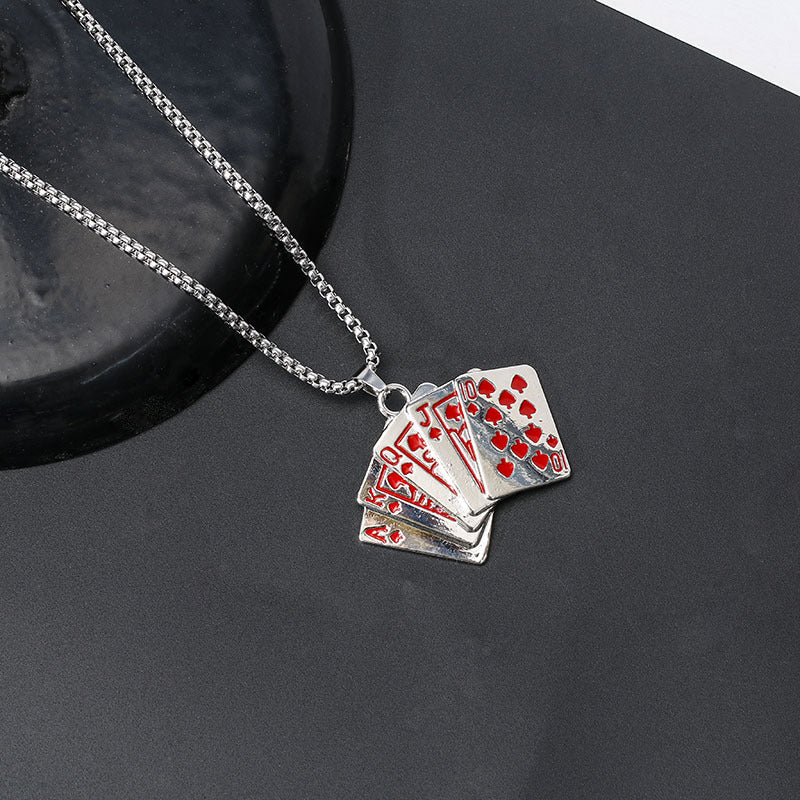 Flush Poker Necklace Titanium Just Hip Hop Men