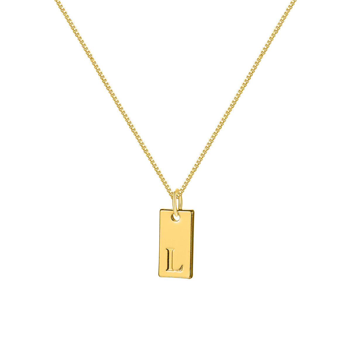 English Letter Necklace Creative Box Chain English Letter Square Pendant Clavicle Chain