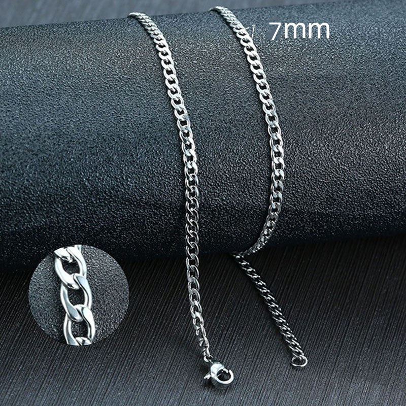 BaSiC PuNk StaiNleSS Steel NeCklaCe For MeN WoMeN CurB CuBaN