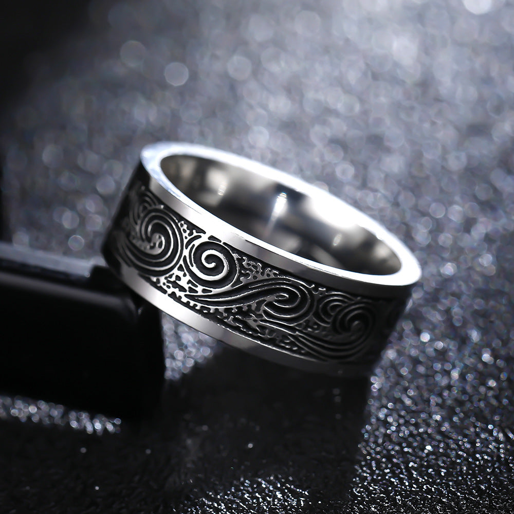 Titanium Steel Retro Men Ring