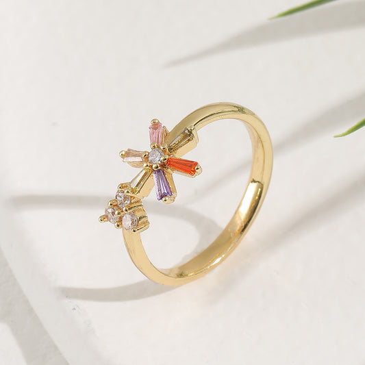 Women's Hand Jewelry Flower Light Luxury Design Ring