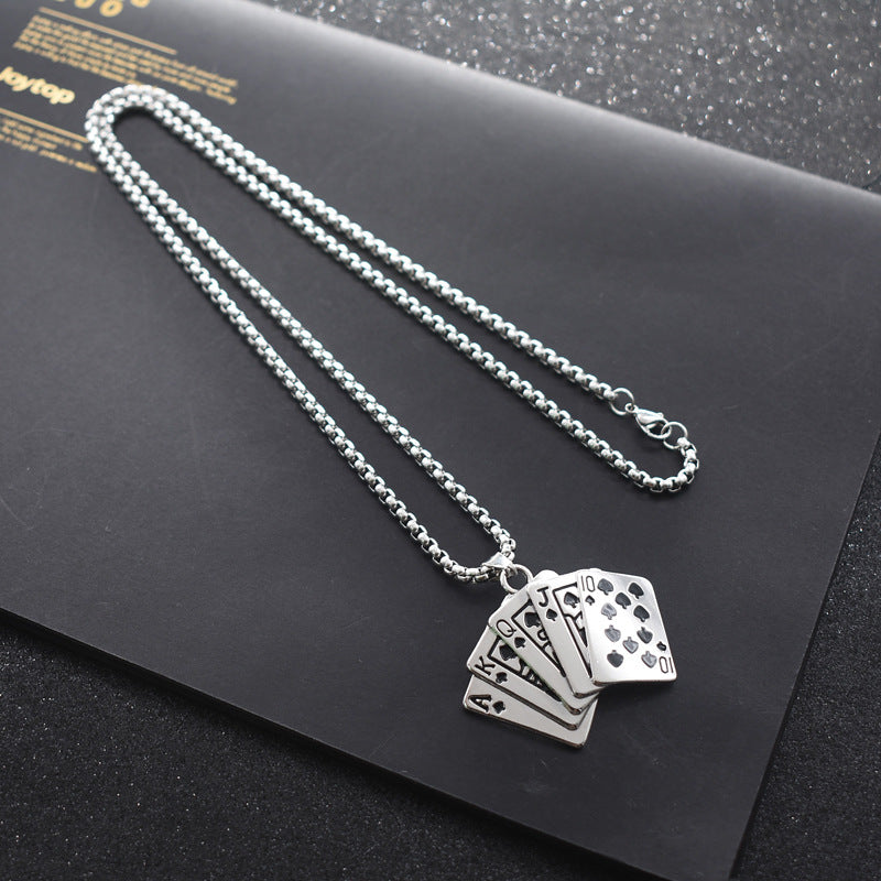 Flush Poker Necklace Titanium Just Hip Hop Men