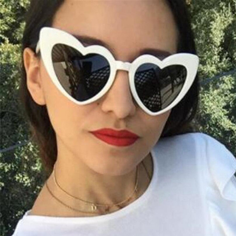 New Trendy Fashion Peach Heart Big Frame Personality Sunglasses