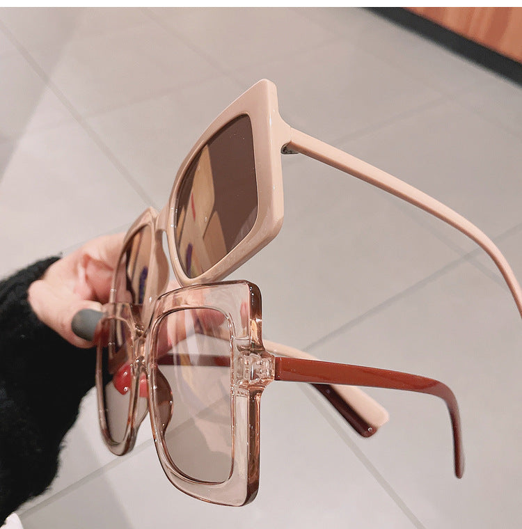 Square Fashionable Plain Face Sunglasses