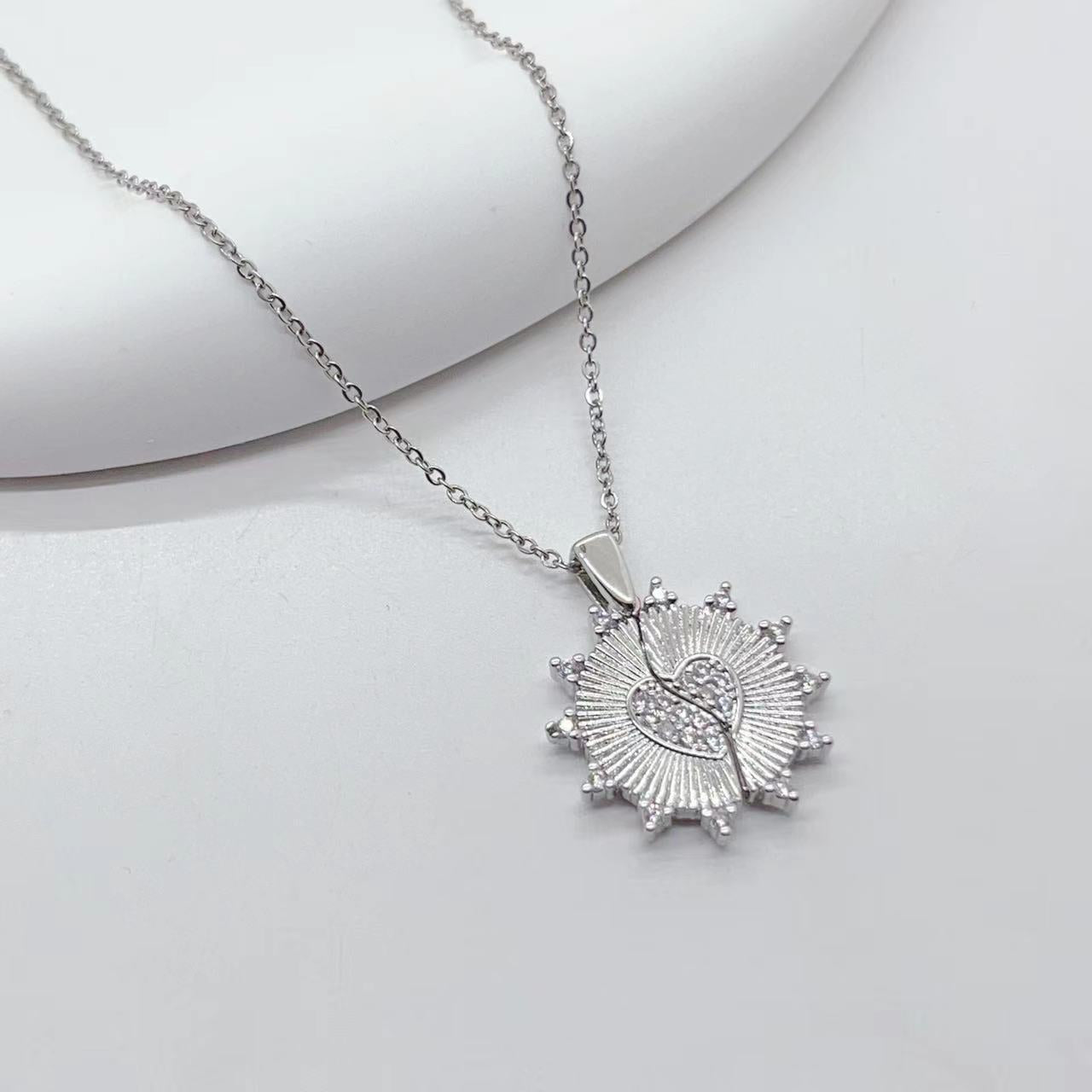 Titanium Steel Necklace Heart Butterfly SUNFLOWER