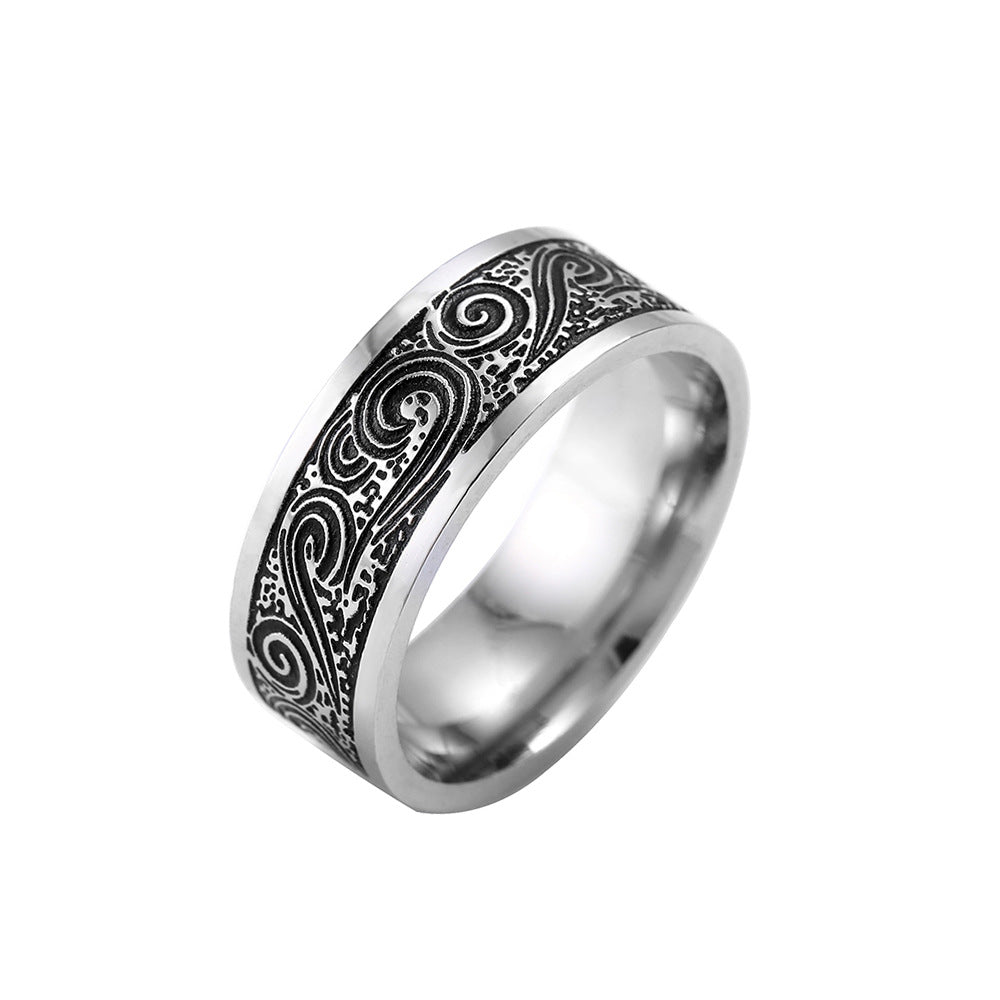 Titanium Steel Retro Men Ring