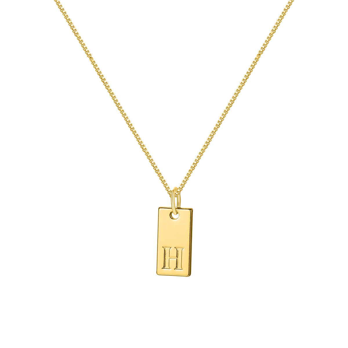 English Letter Necklace Creative Box Chain English Letter Square Pendant Clavicle Chain