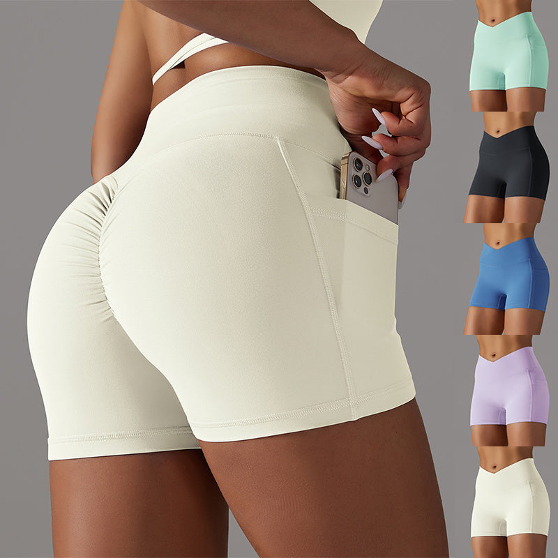 Yoga Shorts With Phone Pocket