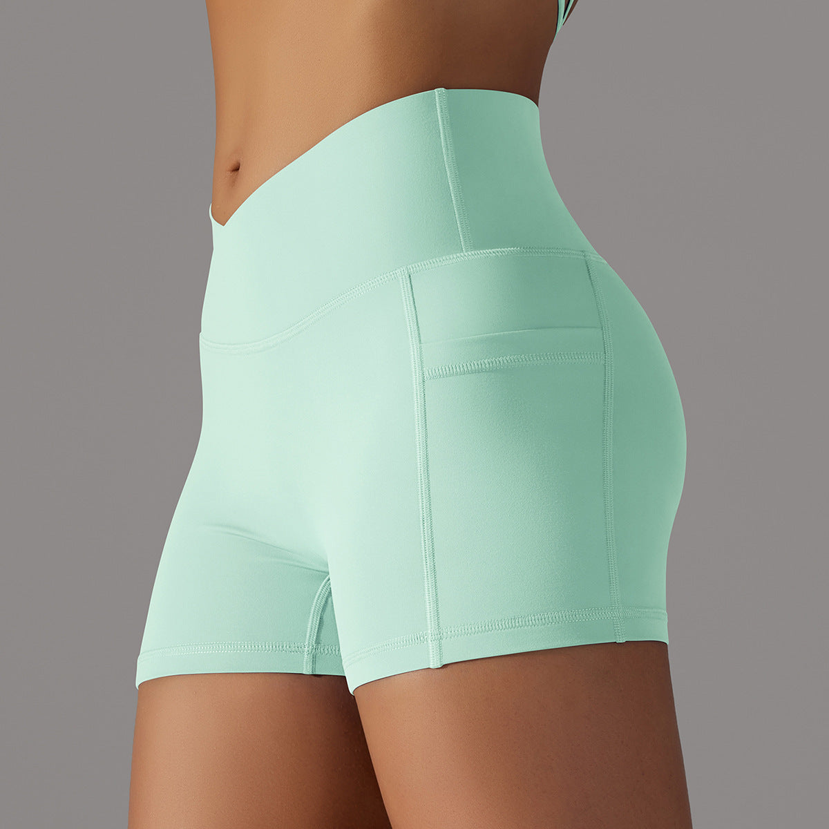 Yoga Shorts With Phone Pocket