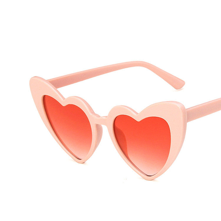 New Trendy Fashion Peach Heart Big Frame Personality Sunglasses