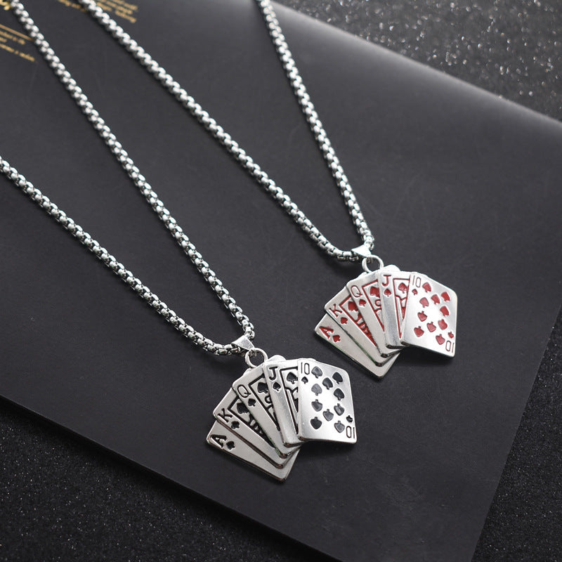 Flush Poker Necklace Titanium Just Hip Hop Men