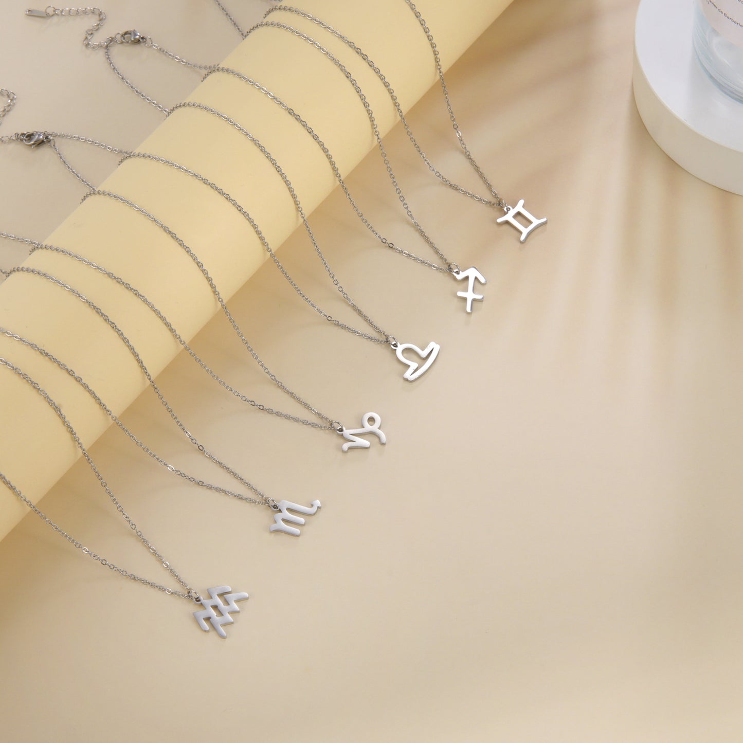 Cross Border Hot Sale Stainless Steel Twelve Constellation Clavicle Chain Plated Temperament Wild Necklace