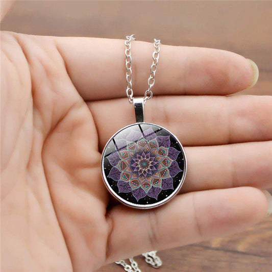 Yoga Mandala Spending Time Gem Necklace Versatile For Men And Women